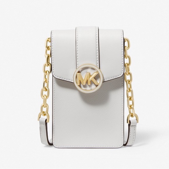 MICHAEL KORS CARMEN SMALL FAUX LEATHER PHONE CROSSBODY BAG - Picture 4 of 16